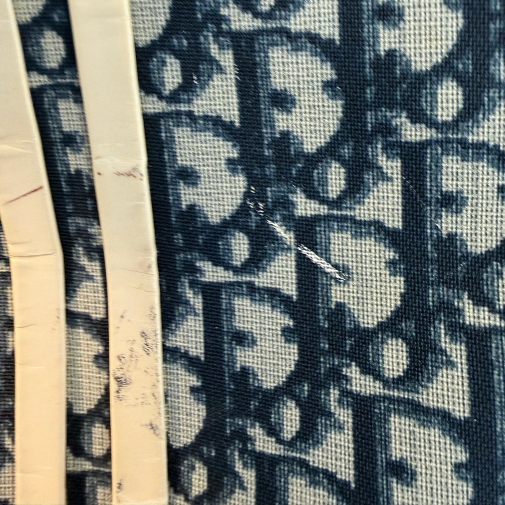 Vintage Dior Monogram Coated Canvas Trotter Tote with Blue and Cream Accents - Picture 4 of 15